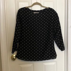 Boatneck 3/4 sleeve cotton-silk blend LOFT blouse
